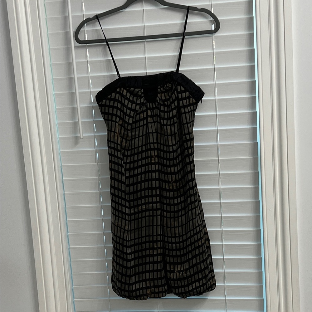 Silk Bubble Dress  Black and Brown Size 2
